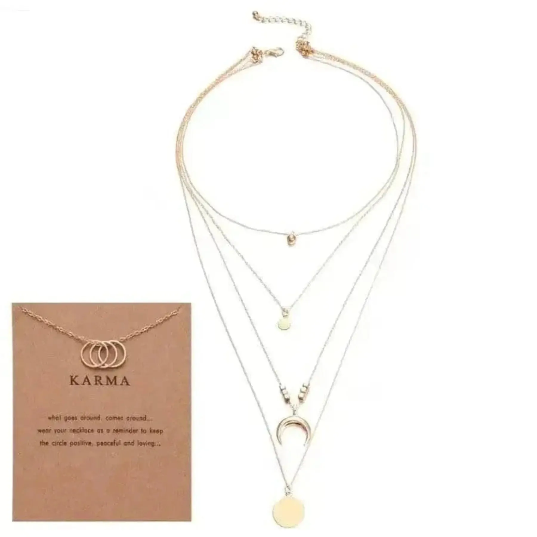 🌙 Multi-layer Moon Pendant Necklaces for Women - Elevate Your Bohemian Style 🌙