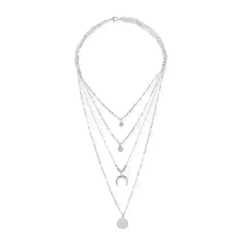 🌙 Multi-layer Moon Pendant Necklaces for Women - Elevate Your Bohemian Style 🌙