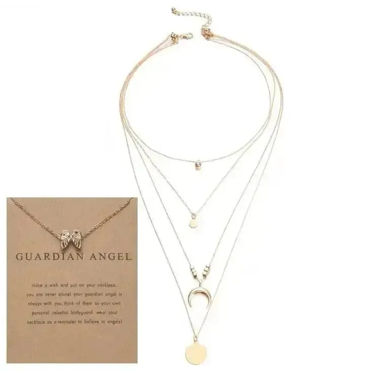 🌙 Multi-layer Moon Pendant Necklaces for Women - Elevate Your Bohemian Style 🌙