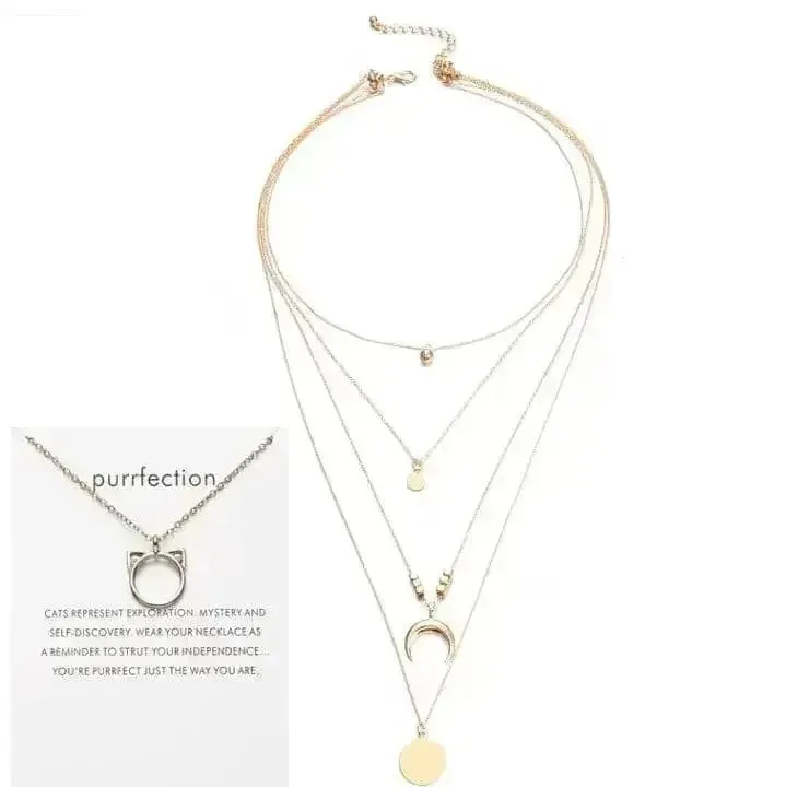 🌙 Multi-layer Moon Pendant Necklaces for Women - Elevate Your Bohemian Style 🌙