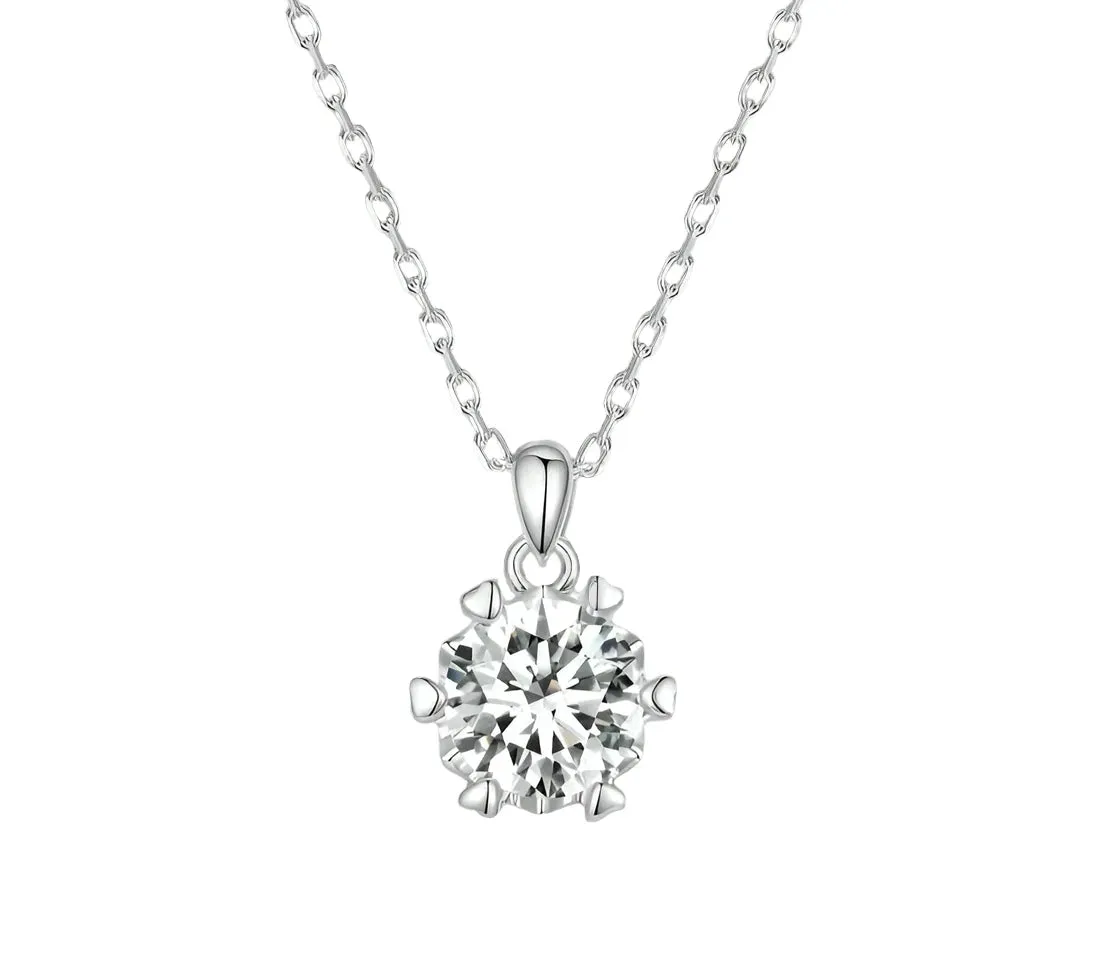 1 Ct Moissanite Slver Pendant Necklace