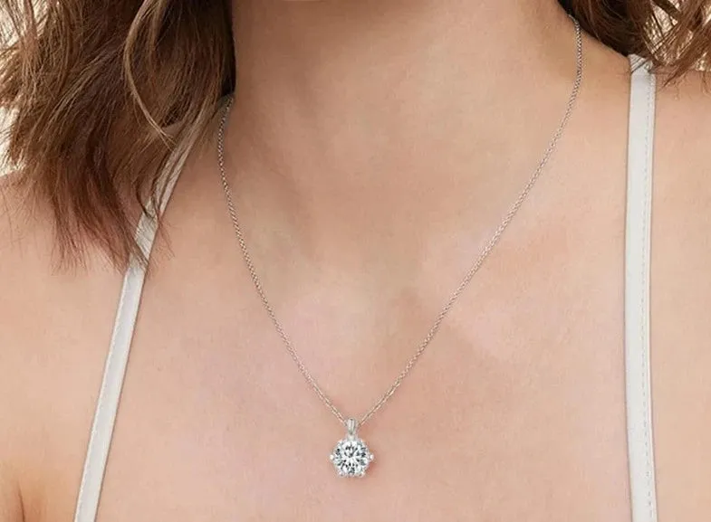 1 Ct Moissanite Slver Pendant Necklace