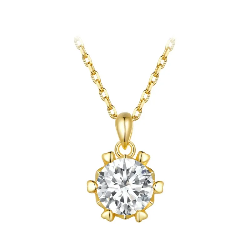 1 Ct Moissanite Slver Pendant Necklace