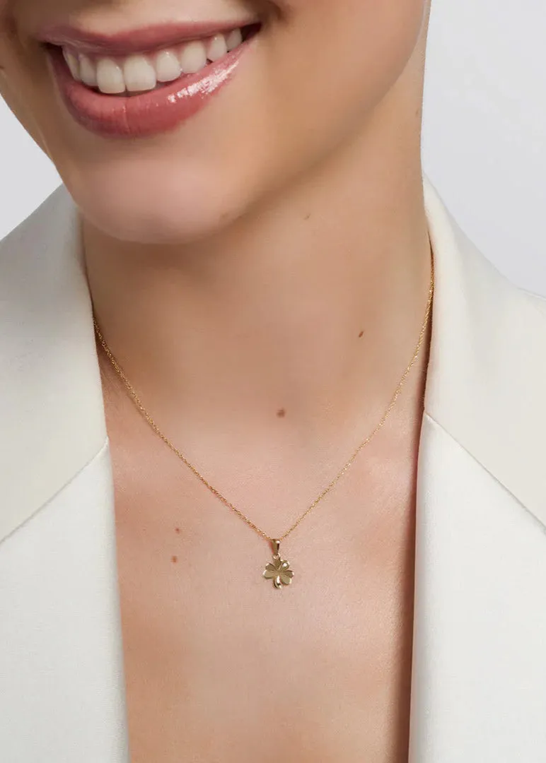 10K Gold Shamrock Necklace
