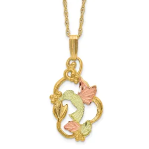 10K Tri-Color Black Hills Gold Necklace with Themed Pendant Elegant Design