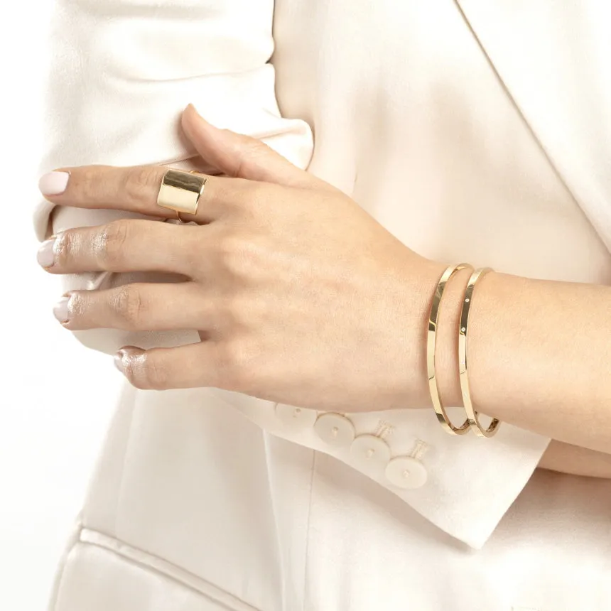 14K Gold Plain Bangle Bracelet