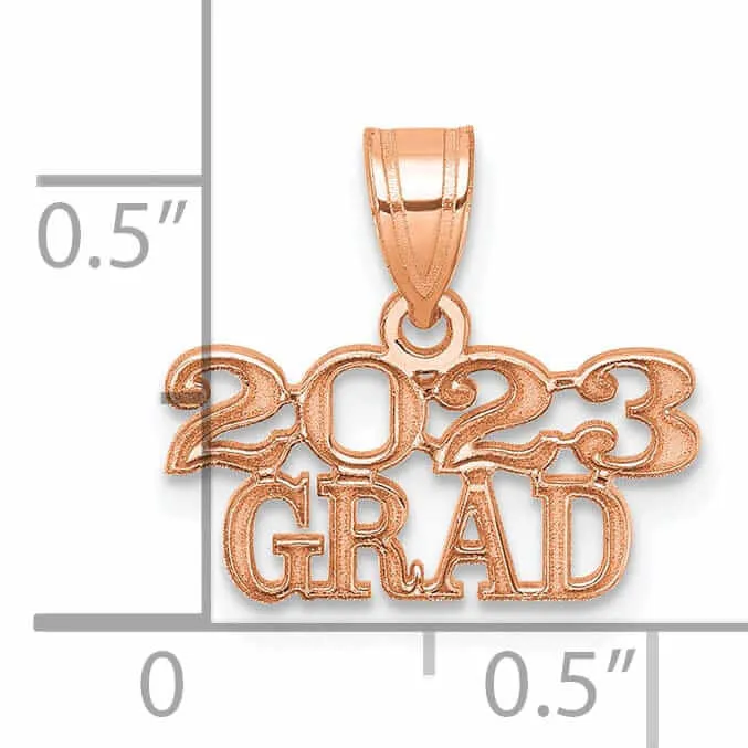 14K Polished Rose Gold 2023 GRAD Charm - Unisex