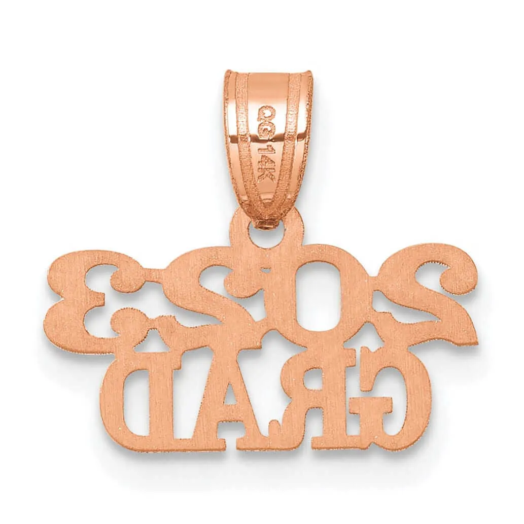 14K Polished Rose Gold 2023 GRAD Charm - Unisex
