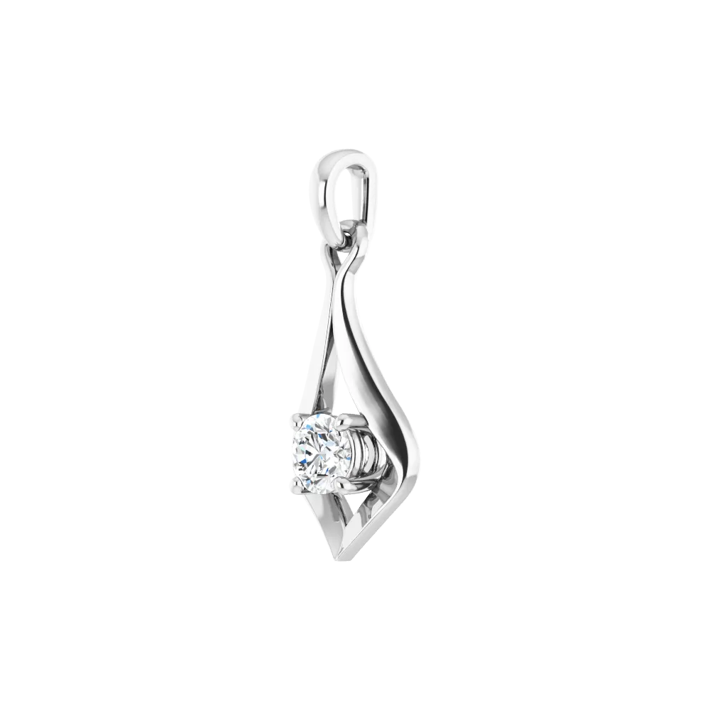 14K White 1/4 CTW Lab-Grown Diamond Pendant