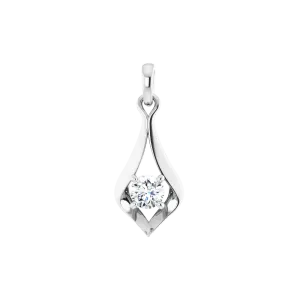 14K White 1/4 CTW Lab-Grown Diamond Pendant