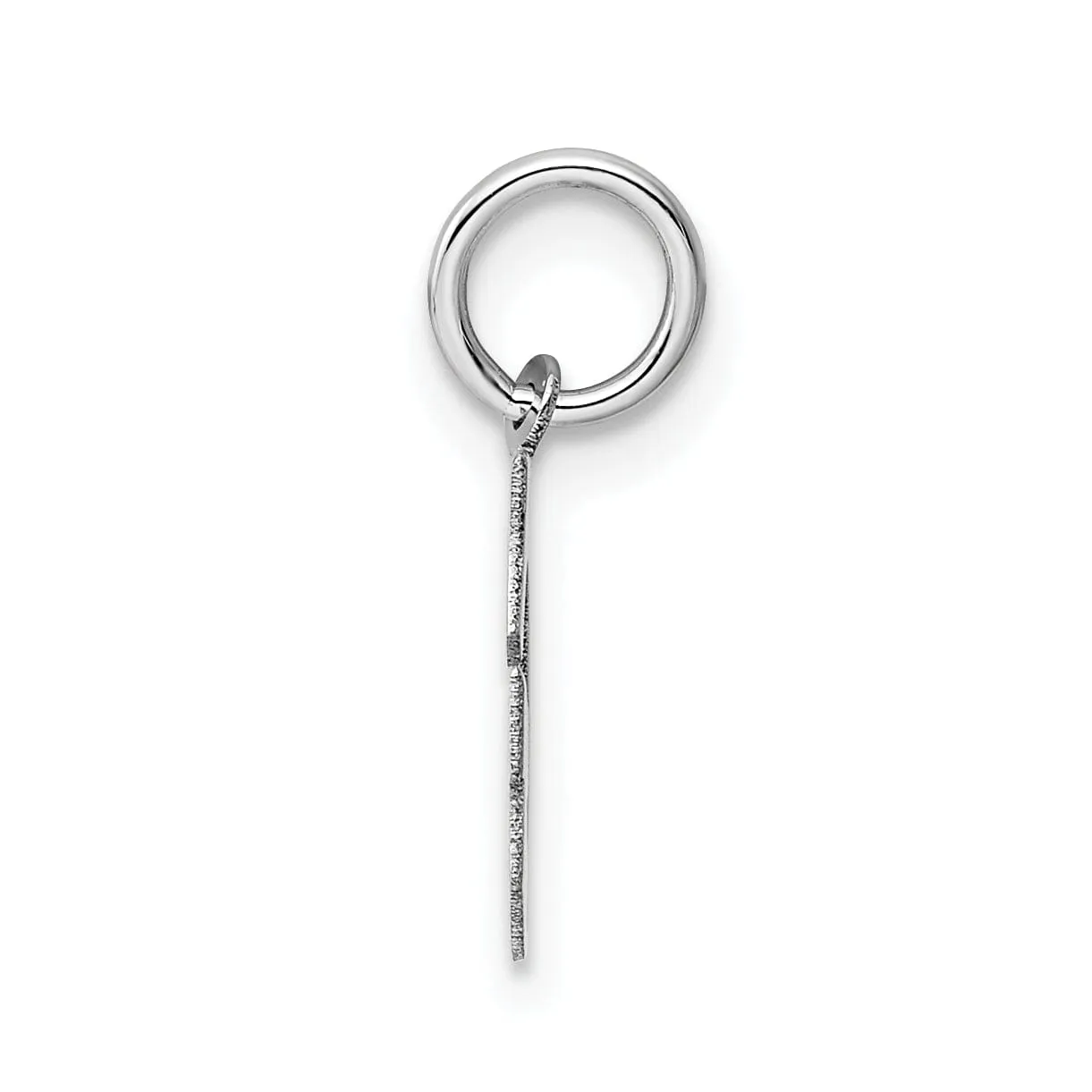 14k White Gold Small Block Design Letter G Initial Pendant