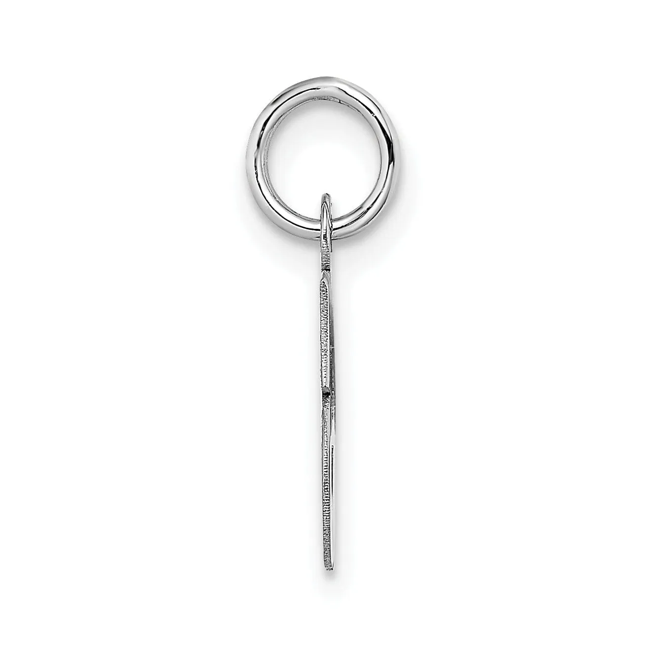 14k White Gold Small Block Design Letter S Initial Pendant