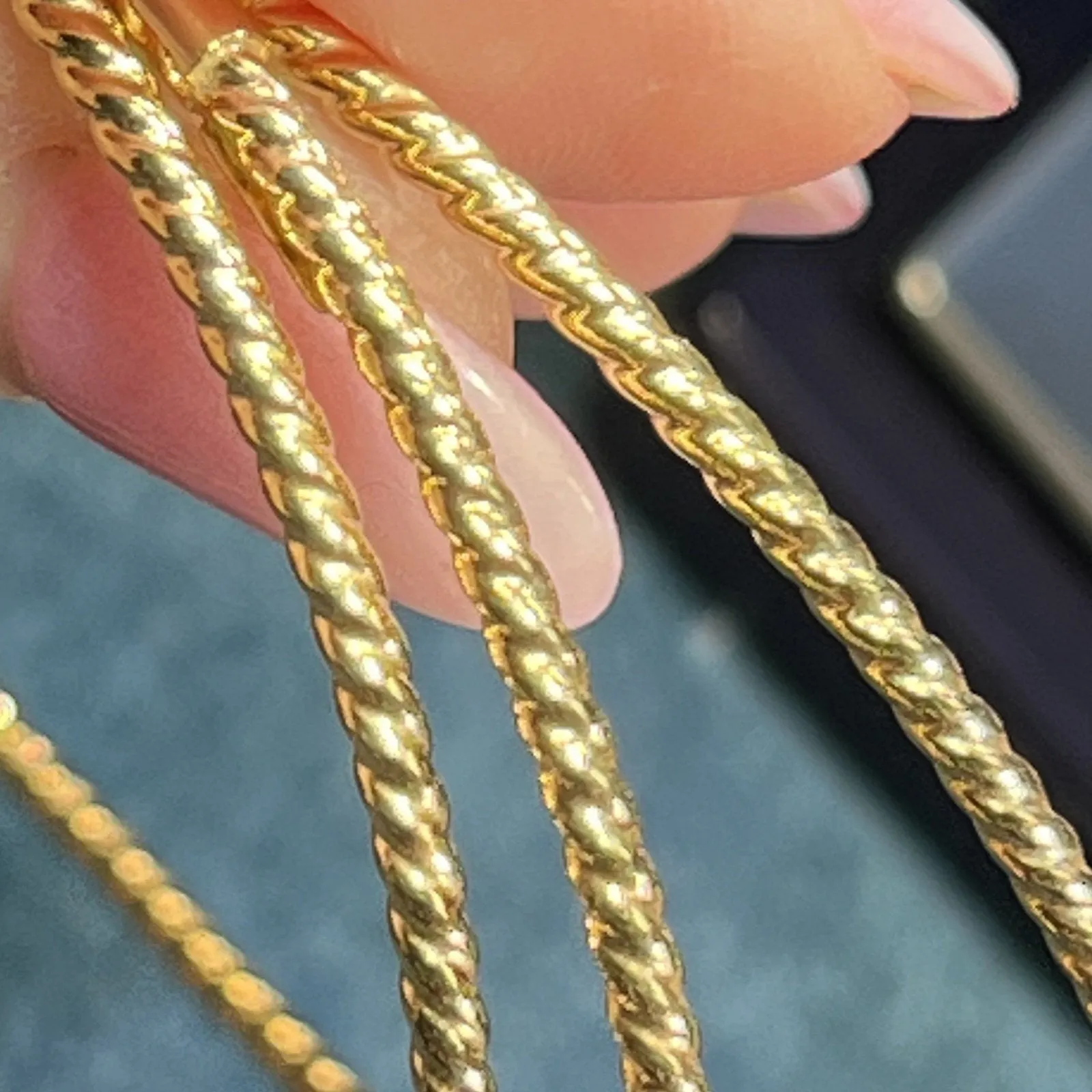 14k Yellow Gold TWISTED ROPE Bangles.  Set of 3