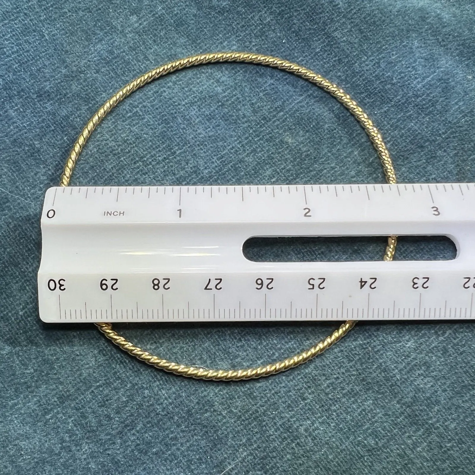 14k Yellow Gold TWISTED ROPE Bangles.  Set of 3