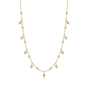 14KY Diamond Rhombus Drop Necklace