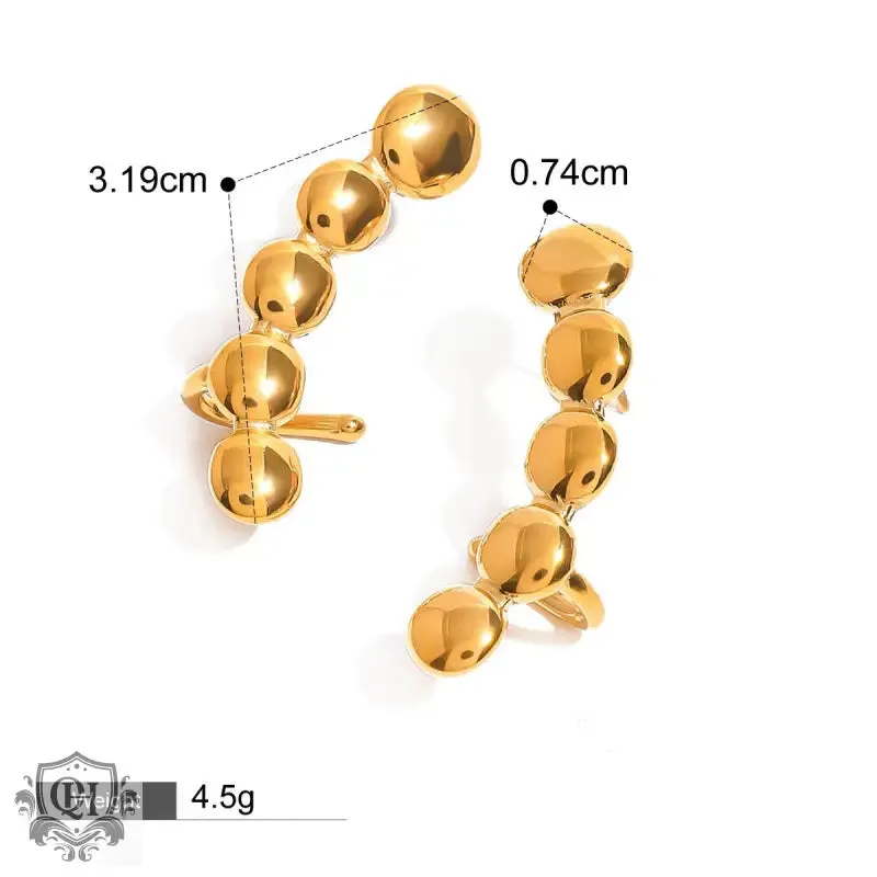18K gold flower-shaped/geometric circular design high-end earrings