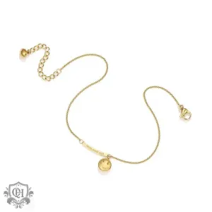 18K Gold Smiley Face Anklet