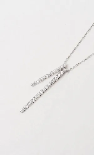18K WG 0.63ct TDW Double Drop Pendant