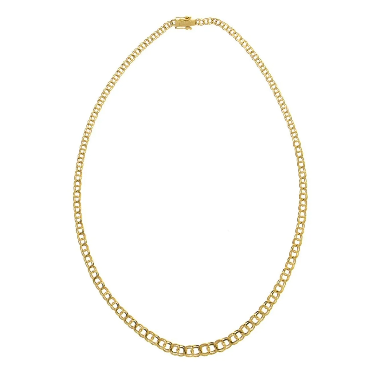 18K Yellow Gold Double Link Chain Necklace
