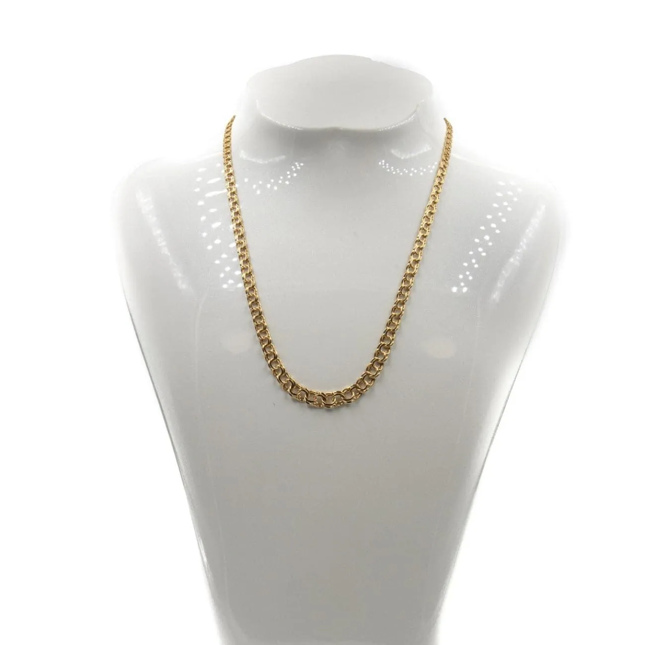 18K Yellow Gold Double Link Chain Necklace
