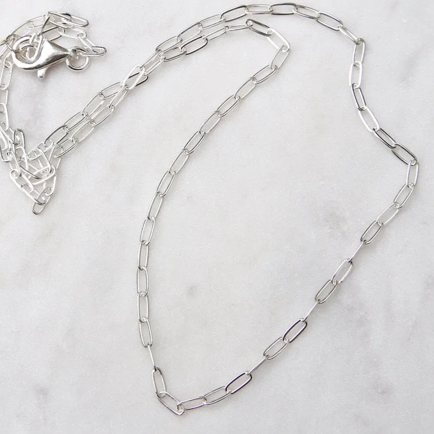 20" Sterling Silver Flat Drawn Cable Chain