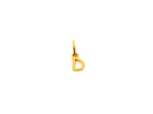 22ct Gold 'D' Initial Pendant – Stylish & Personalized Gold Jewellery