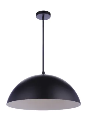 23.25” Diameter Sculptural Statement Dome Pendant in Flat Black