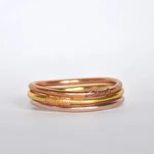 3 Colors Mix Stack of Gold Leaf Temple Bangles with Mantra