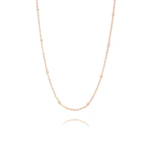 925 Silver Rose Gold Plated Simple Chain Necklace