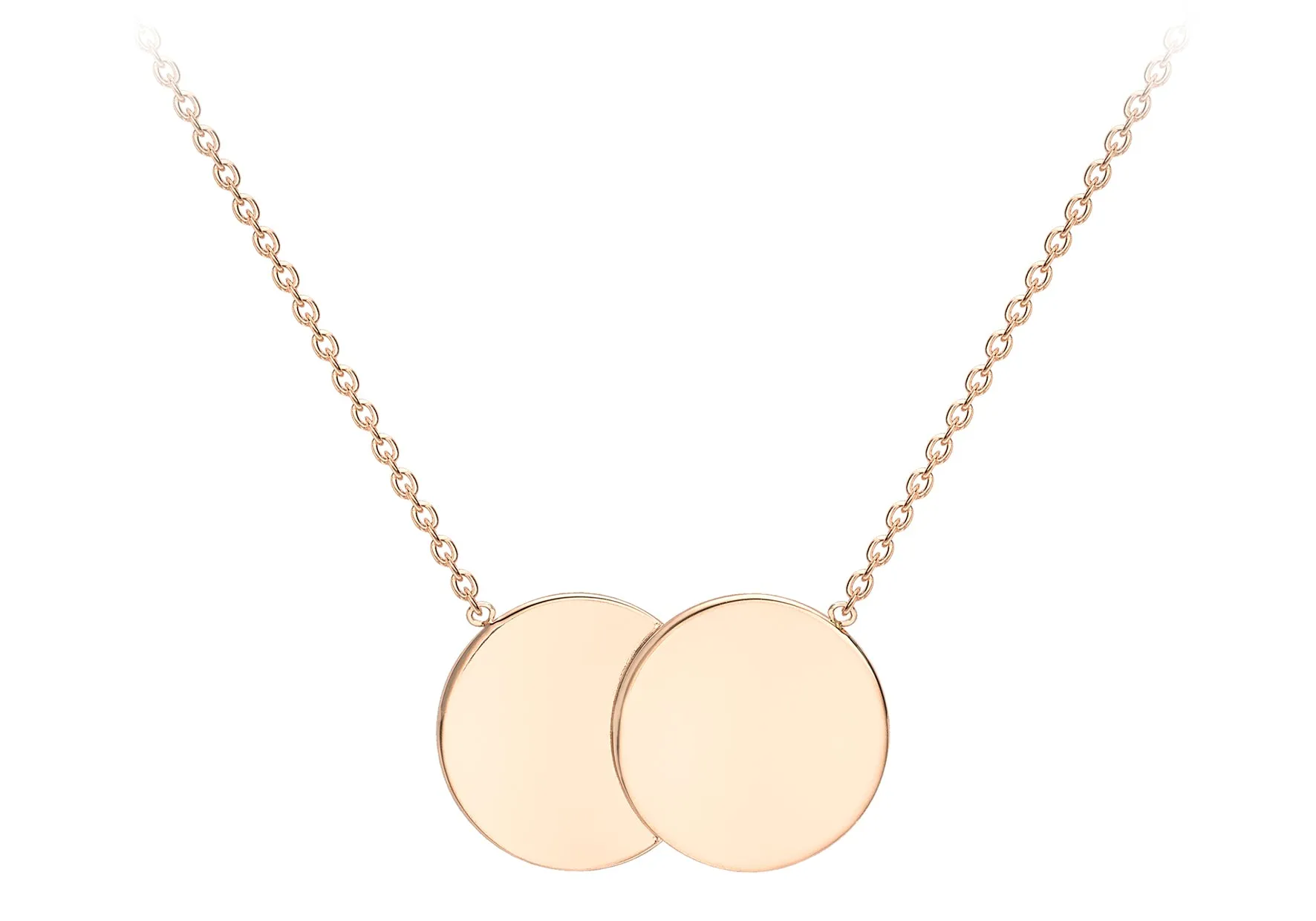 9K Rose Gold Double Disc Necklace