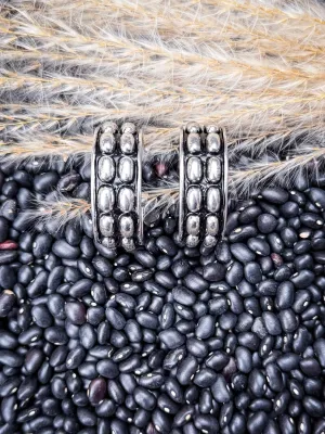 Abilene Metal Bubble Stud Hoop Earrings