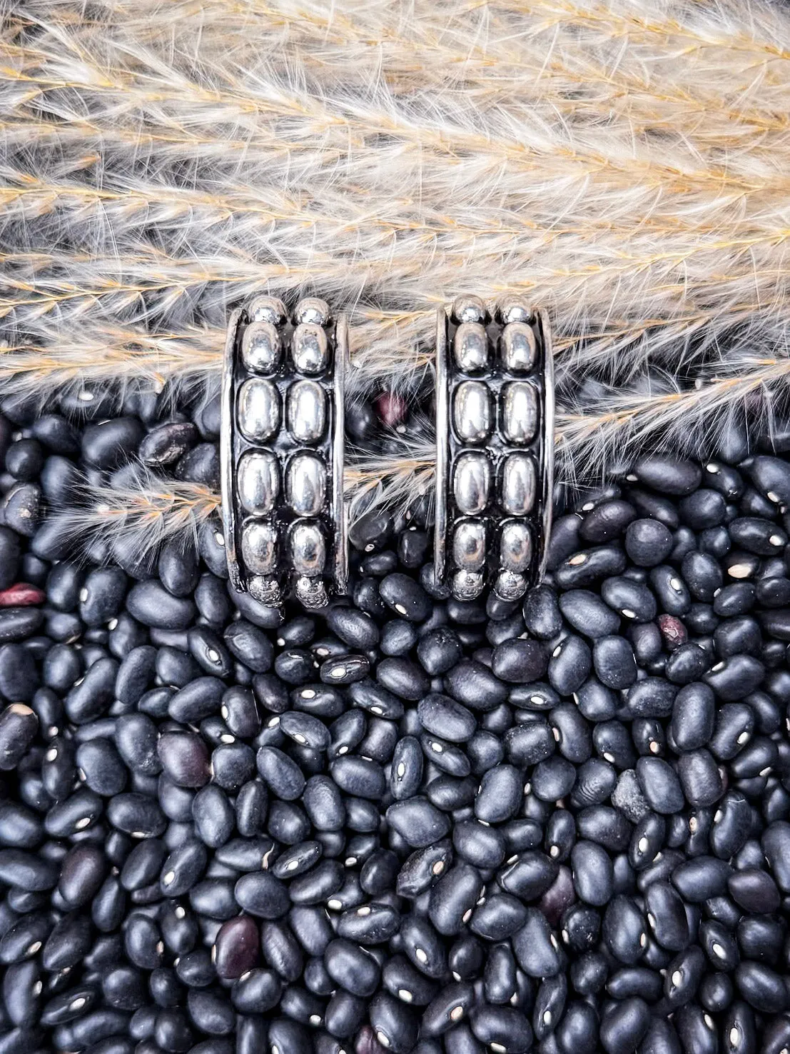 Abilene Metal Bubble Stud Hoop Earrings