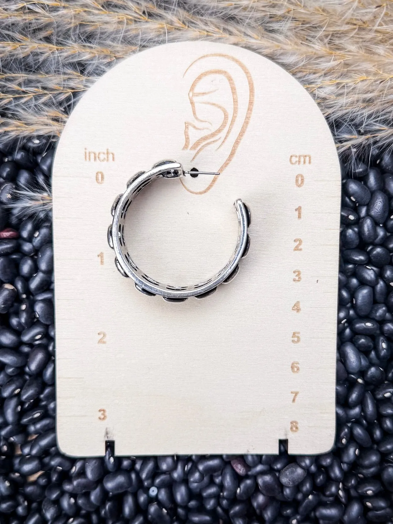 Abilene Metal Bubble Stud Hoop Earrings