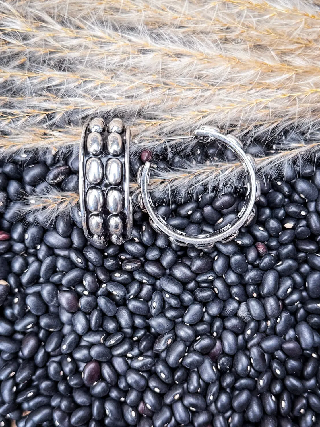 Abilene Metal Bubble Stud Hoop Earrings