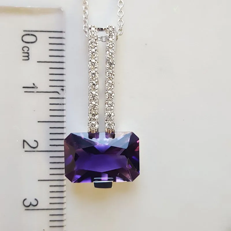 Amethyst Linear Radiant Pendant