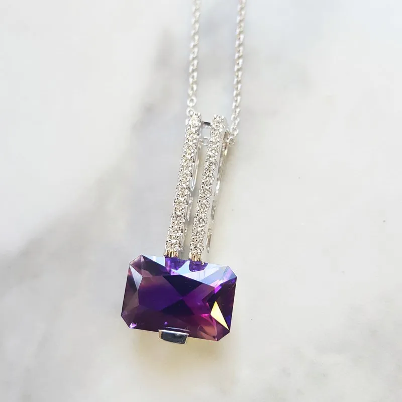 Amethyst Linear Radiant Pendant