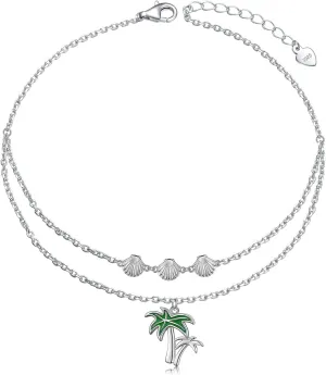Anklets for Women S925 Sterling Silver Adjustable Beach Foot Ankle Bracelet Jewelry Gifts