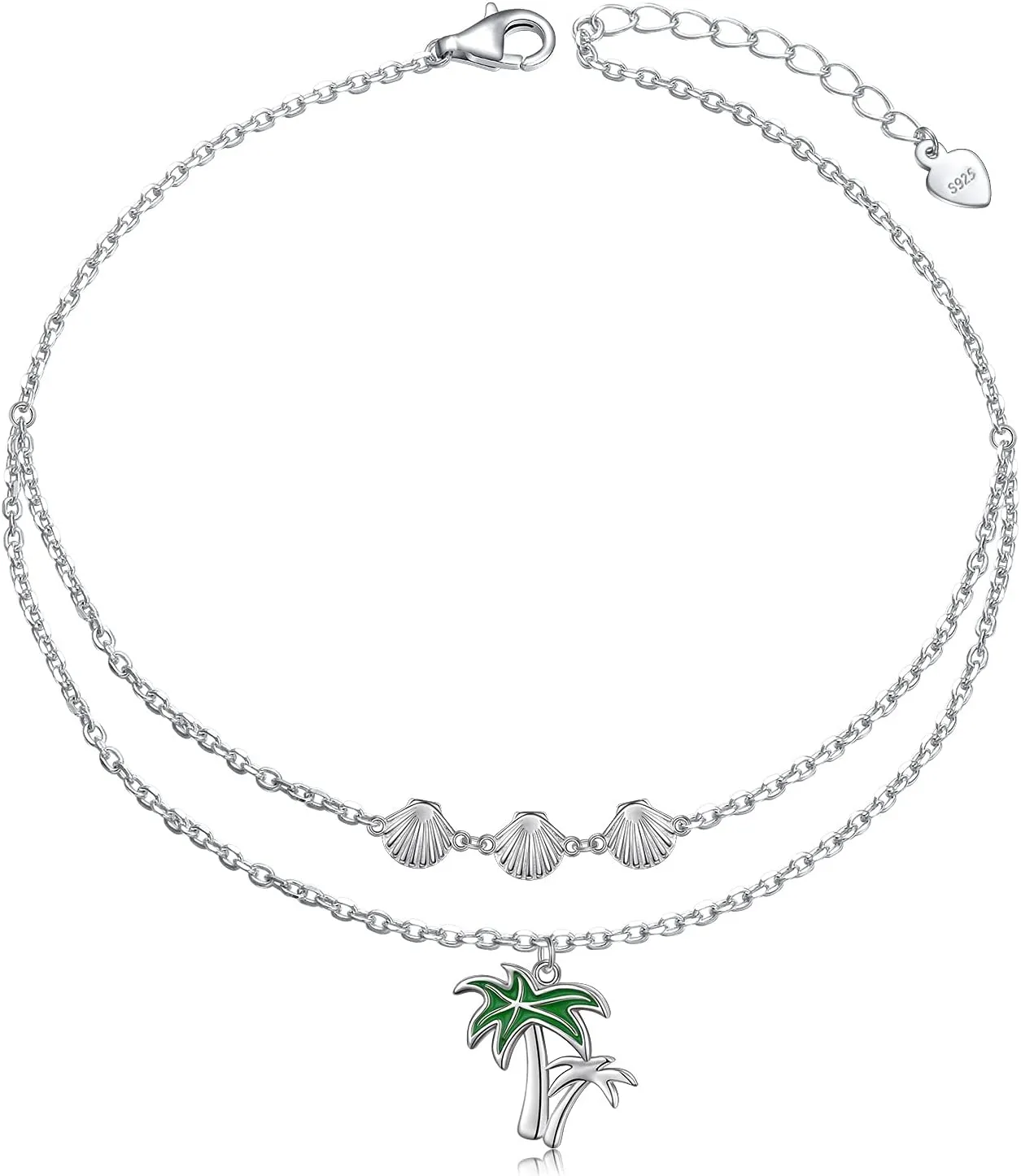 Anklets for Women S925 Sterling Silver Adjustable Beach Foot Ankle Bracelet Jewelry Gifts
