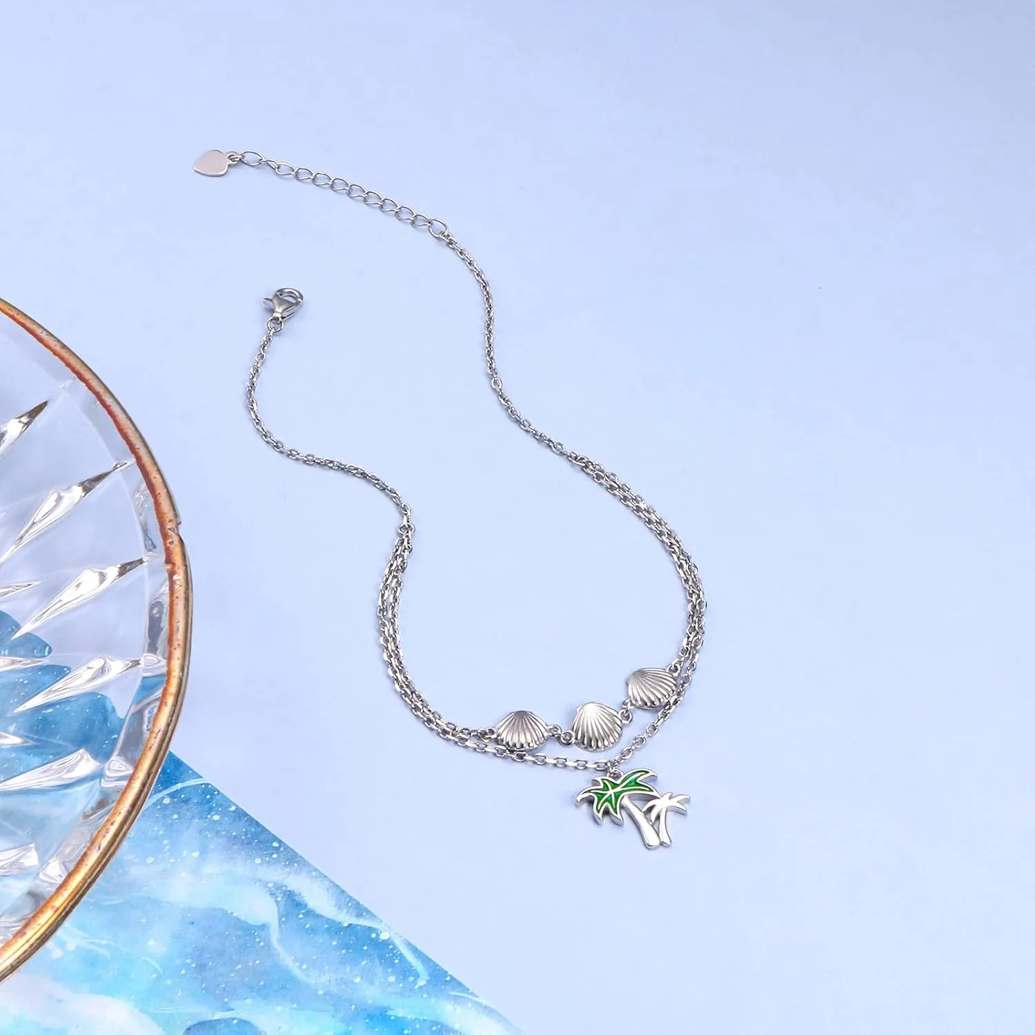 Anklets for Women S925 Sterling Silver Adjustable Beach Foot Ankle Bracelet Jewelry Gifts