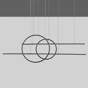 ANKUR GEOM DOUBLE LINEAR AND ROUND LED PENDANT LIGHT