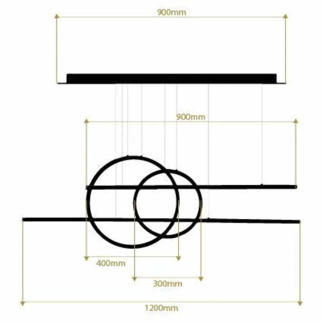 ANKUR GEOM DOUBLE LINEAR AND ROUND LED PENDANT LIGHT