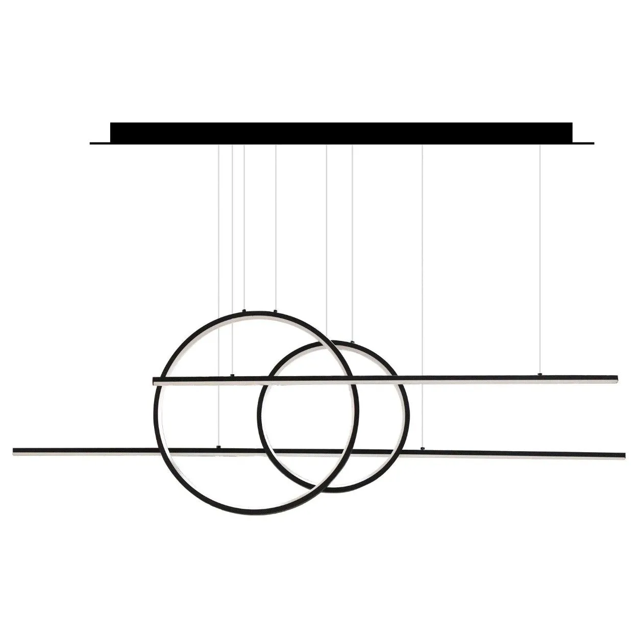 ANKUR GEOM DOUBLE LINEAR AND ROUND LED PENDANT LIGHT