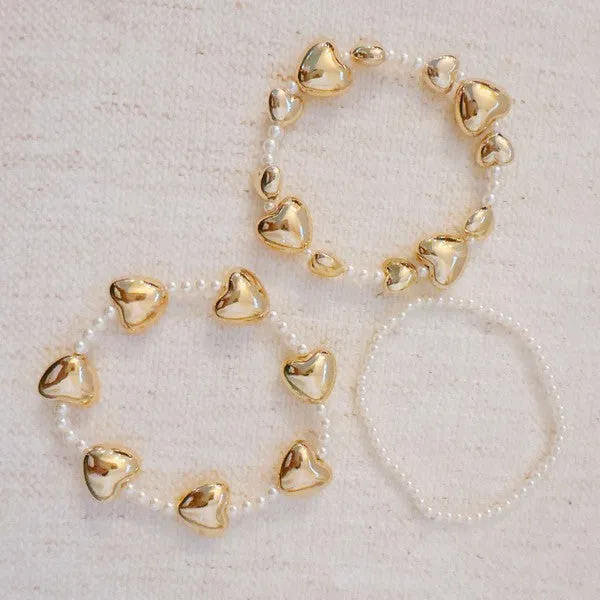Annie Puffy Hearts Bracelet Set Of 3
