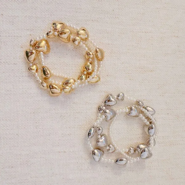Annie Puffy Hearts Bracelet Set Of 3