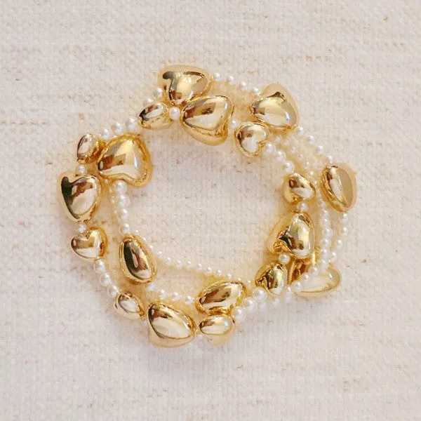 Annie Puffy Hearts Bracelet Set Of 3