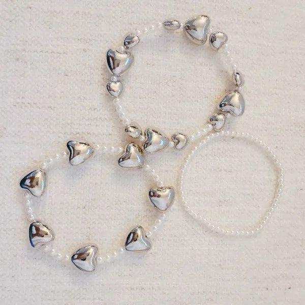 Annie Puffy Hearts Bracelet Set Of 3