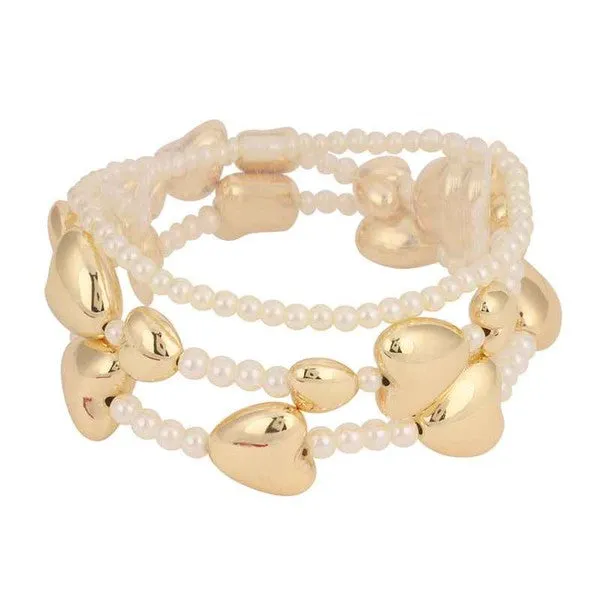 Annie Puffy Hearts Bracelet Set Of 3