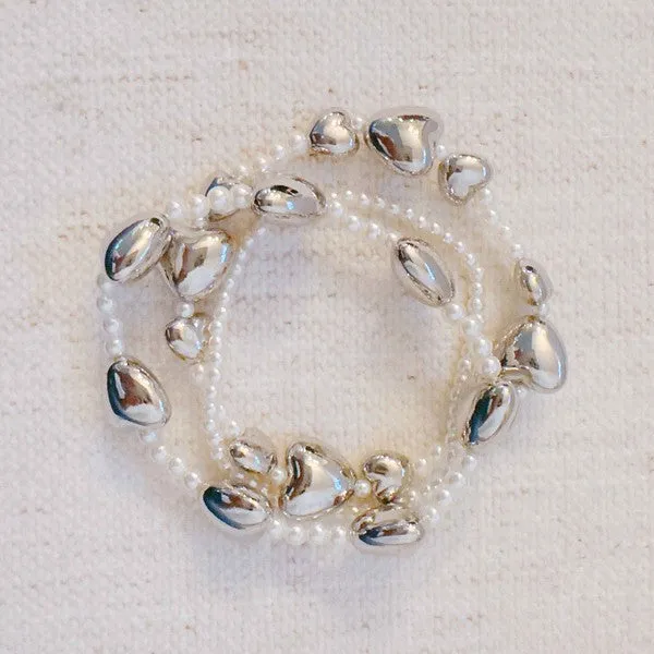 Annie Puffy Hearts Bracelet Set Of 3