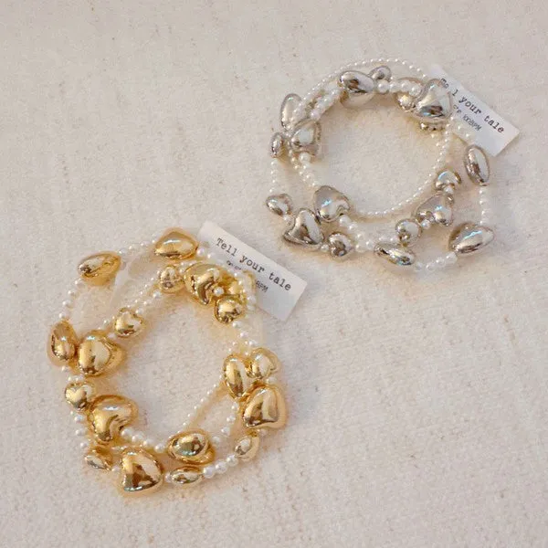 Annie Puffy Hearts Bracelet Set Of 3