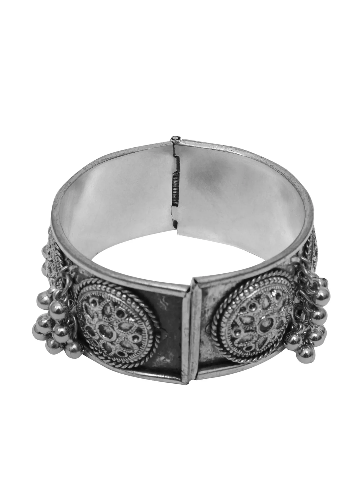 Antique Ghungroo Oxidised Silver Bracelet for Fashion-Forward Women